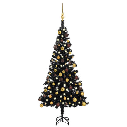 Künstlicher Weihnachtsbaum Beleuchtung & Kugeln Schwarz 120 cm - Pazzar.ch