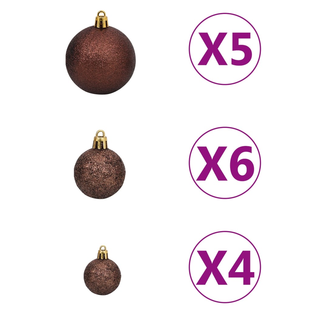 Künstlicher Weihnachtsbaum Beleuchtung & Kugeln Schwarz 120 cm - Pazzar.ch