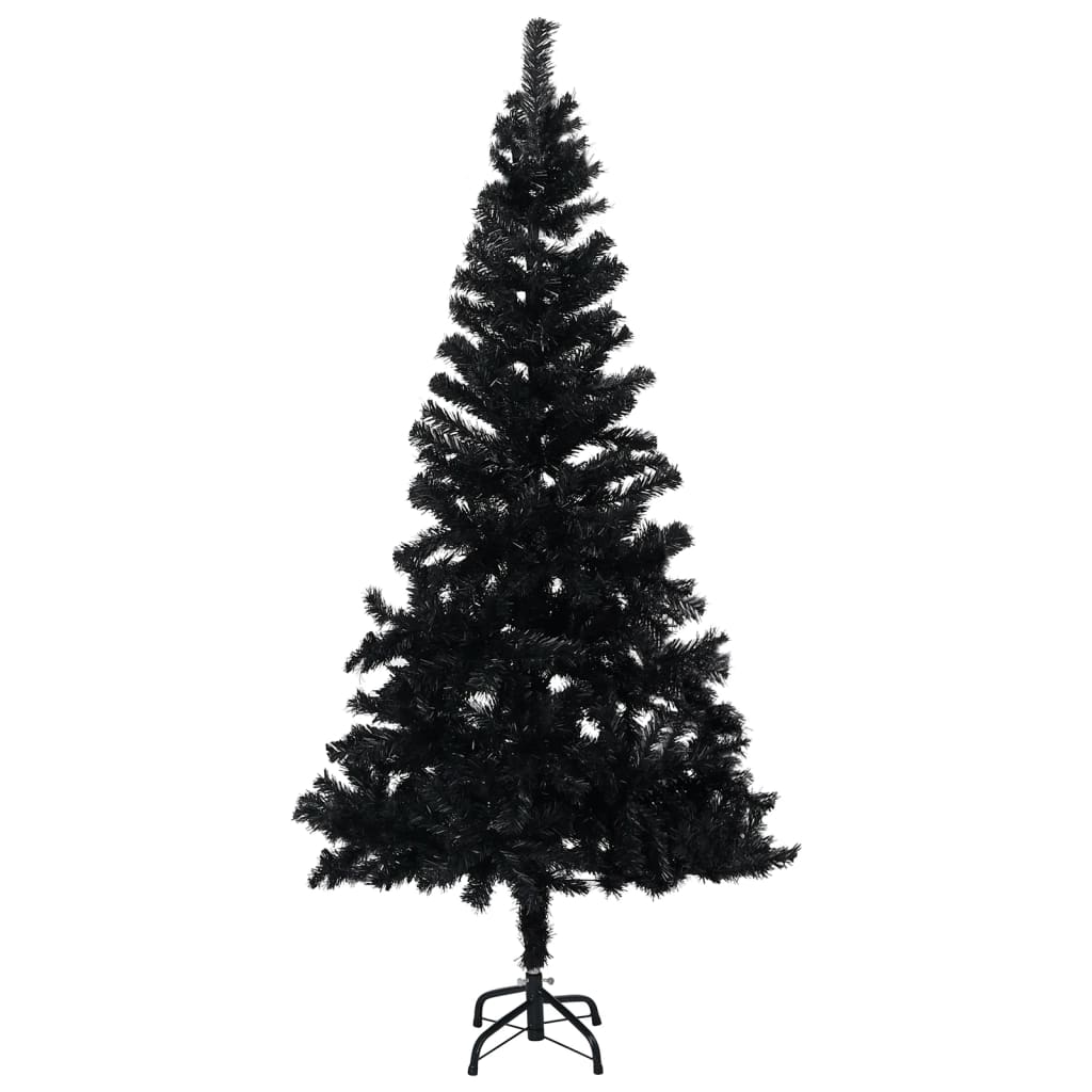 Künstlicher Weihnachtsbaum Beleuchtung & Kugeln Schwarz 150 cm - Pazzar.ch