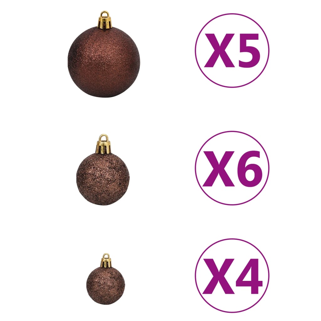 Künstlicher Weihnachtsbaum Beleuchtung & Kugeln Schwarz 150 cm - Pazzar.ch