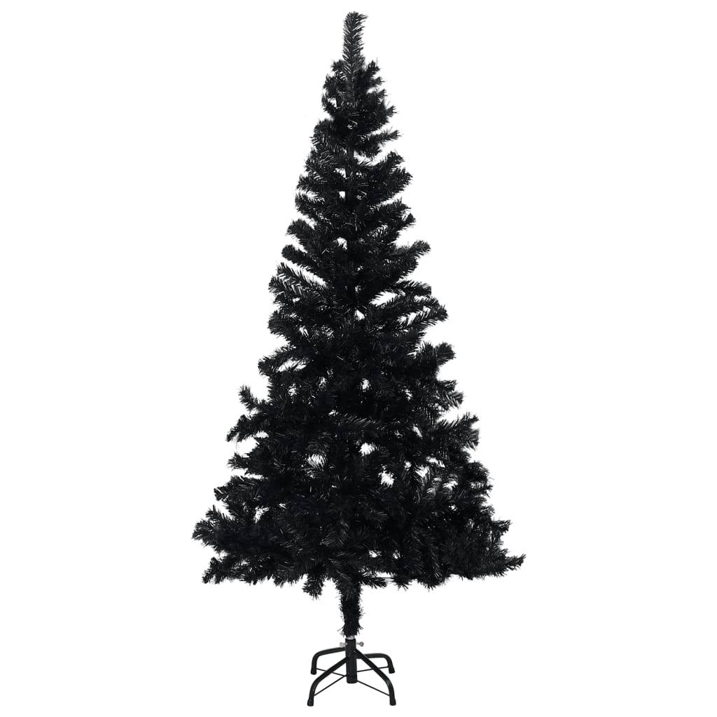 Künstlicher Weihnachtsbaum Beleuchtung & Kugeln Schwarz 180 cm - Pazzar.ch