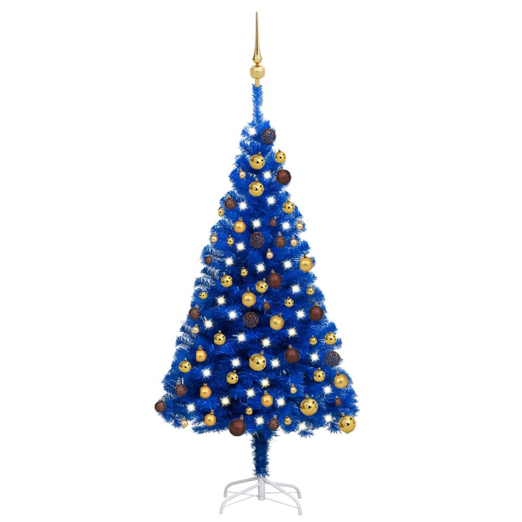 Künstlicher Weihnachtsbaum Beleuchtung & Kugeln Blau 120 cm - Pazzar.ch