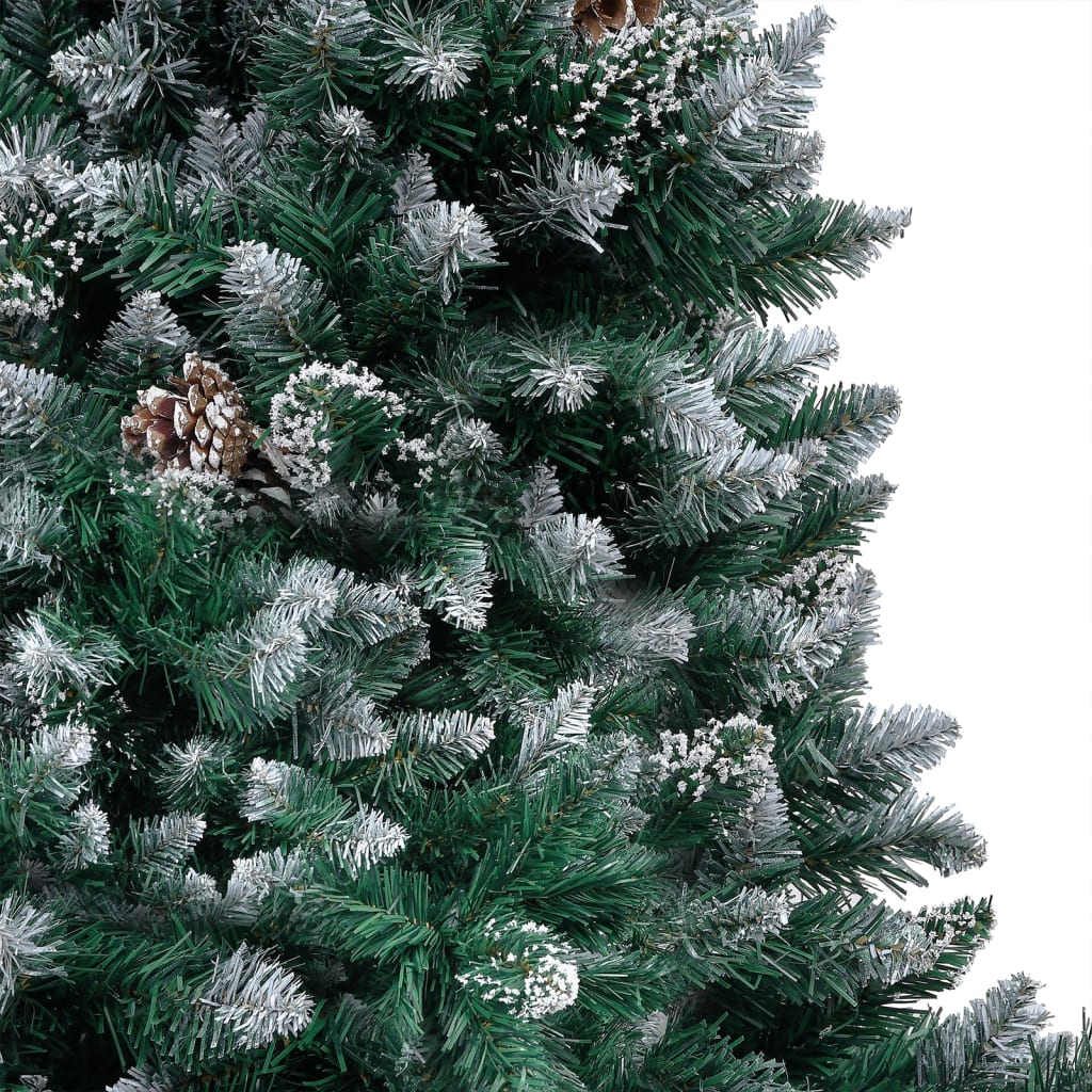 Künstlicher Weihnachtsbaum mit Beleuchtung Kugeln Zapfen 180 cm - Pazzar.ch