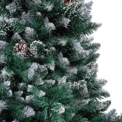 Künstlicher Weihnachtsbaum mit Beleuchtung Kugeln Zapfen 180 cm - Pazzar.ch