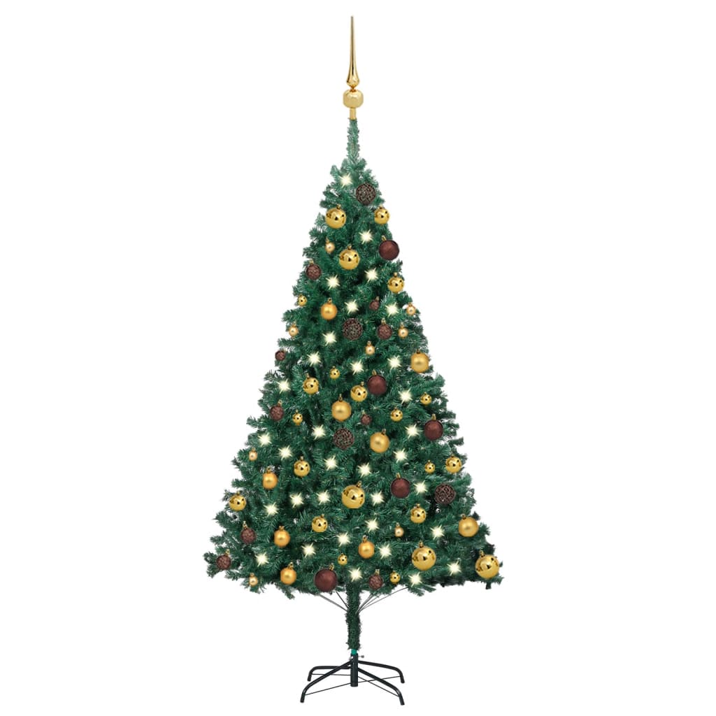 Künstlicher Weihnachtsbaum mit Beleuchtung & Kugeln Grün 120 cm - Pazzar.ch