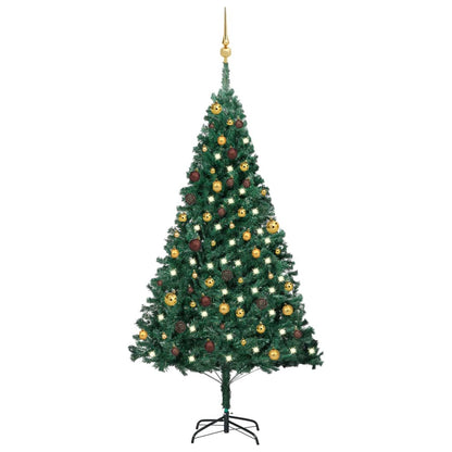 Künstlicher Weihnachtsbaum mit Beleuchtung & Kugeln Grün 180 cm - Pazzar.ch