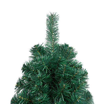 Künstlicher Halb-Weihnachtsbaum Beleuchtung Kugeln Grün 210 cm - Pazzar.ch