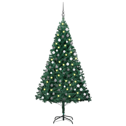 Künstlicher Weihnachtsbaum mit Beleuchtung & Kugeln Grün 120 cm - Pazzar.ch