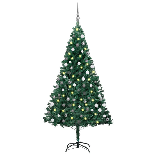 Künstlicher Weihnachtsbaum mit Beleuchtung & Kugeln Grün 120 cm - Pazzar.ch