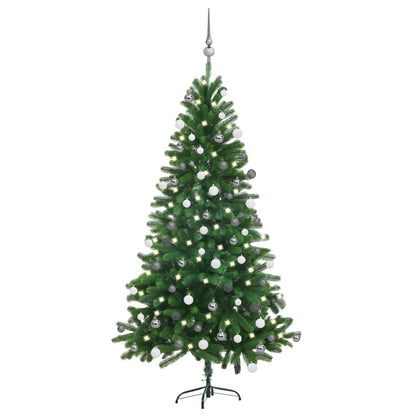 Künstlicher Weihnachtsbaum mit Beleuchtung & Kugeln 150 cm Grün - Pazzar.ch