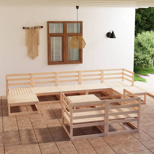 10-tlg. Garten-Lounge-Set Massivholz Kiefer - Pazzar.ch