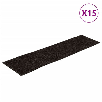 Selbstklebende Treppenmatten 15 Stk. Rechteckig 76x20 cm Braun - Pazzar.ch