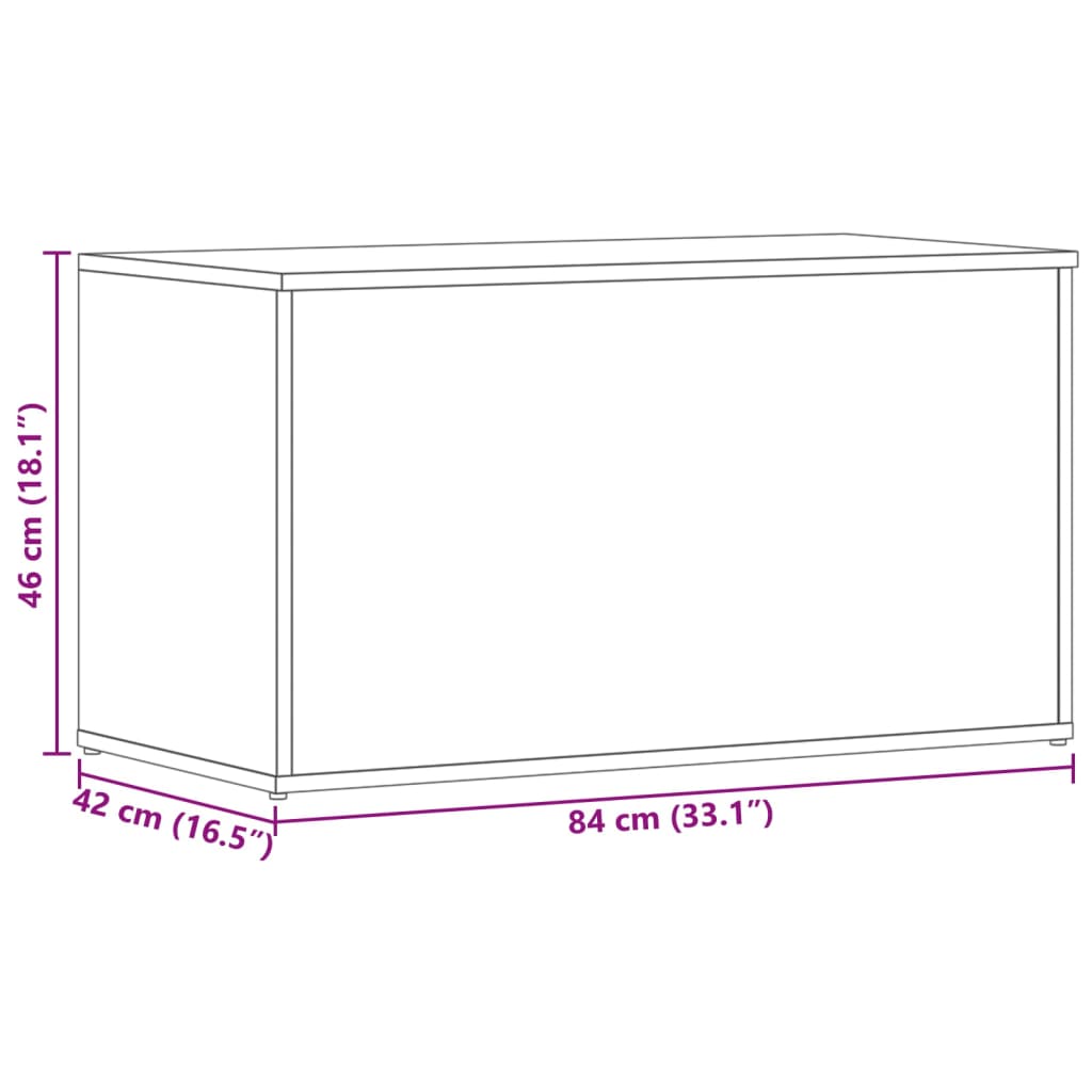 Aufbewahrungstruhe Sonoma-Eiche 84x42x46 cm Holzwerkstoff - Pazzar.ch