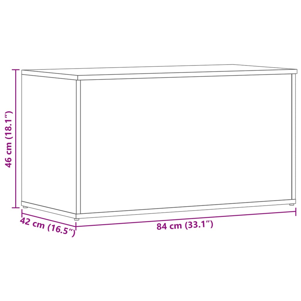 Aufbewahrungstruhe Hochglanz-Weiß 84x42x46 cm Holzwerkstoff