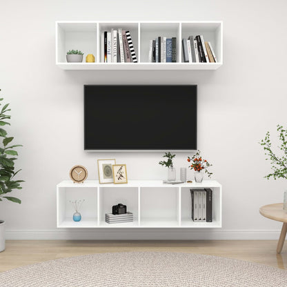 TV-Wandschränke 2 Stk. Weiß Holzwerkstoff - Pazzar.ch