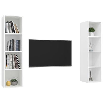 TV-Wandschränke 2 Stk. Weiß Holzwerkstoff - Pazzar.ch