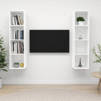 TV-Wandschränke 2 Stk. Weiß Holzwerkstoff - Pazzar.ch