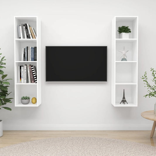TV-Wandschränke 2 Stk. Weiß Holzwerkstoff - Pazzar.ch