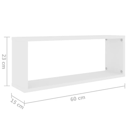 Würfelregale 2 Stk. Weiß 60x15x23 cm Holzwerkstoff - Pazzar.ch