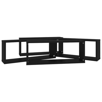 Würfelregale 4 Stk. Schwarz 60x15x23 cm Holzwerkstoff - Pazzar.ch