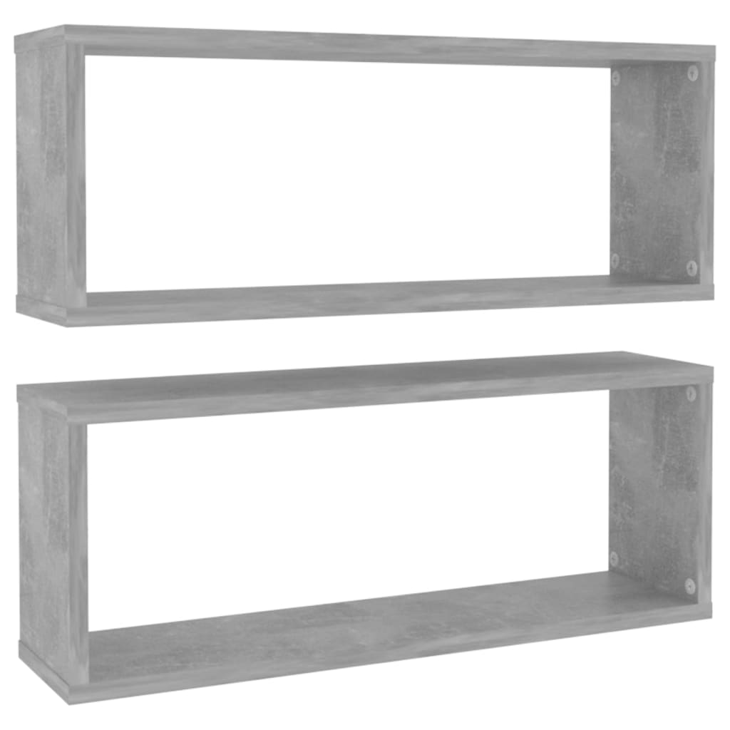 Würfelregale 2 Stk. Betongrau 60x15x23 cm Holzwerkstoff - Pazzar.ch