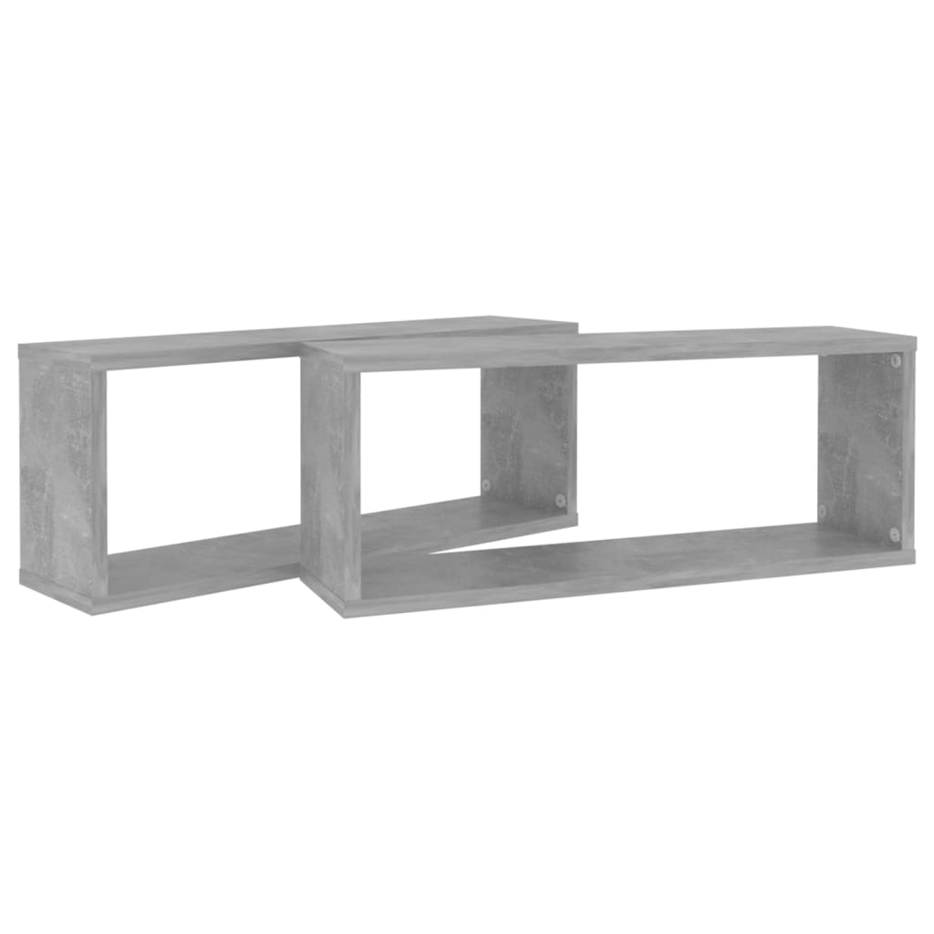 Würfelregale 2 Stk. Betongrau 60x15x23 cm Holzwerkstoff - Pazzar.ch