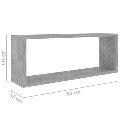 Würfelregale 2 Stk. Betongrau 60x15x23 cm Holzwerkstoff - Pazzar.ch