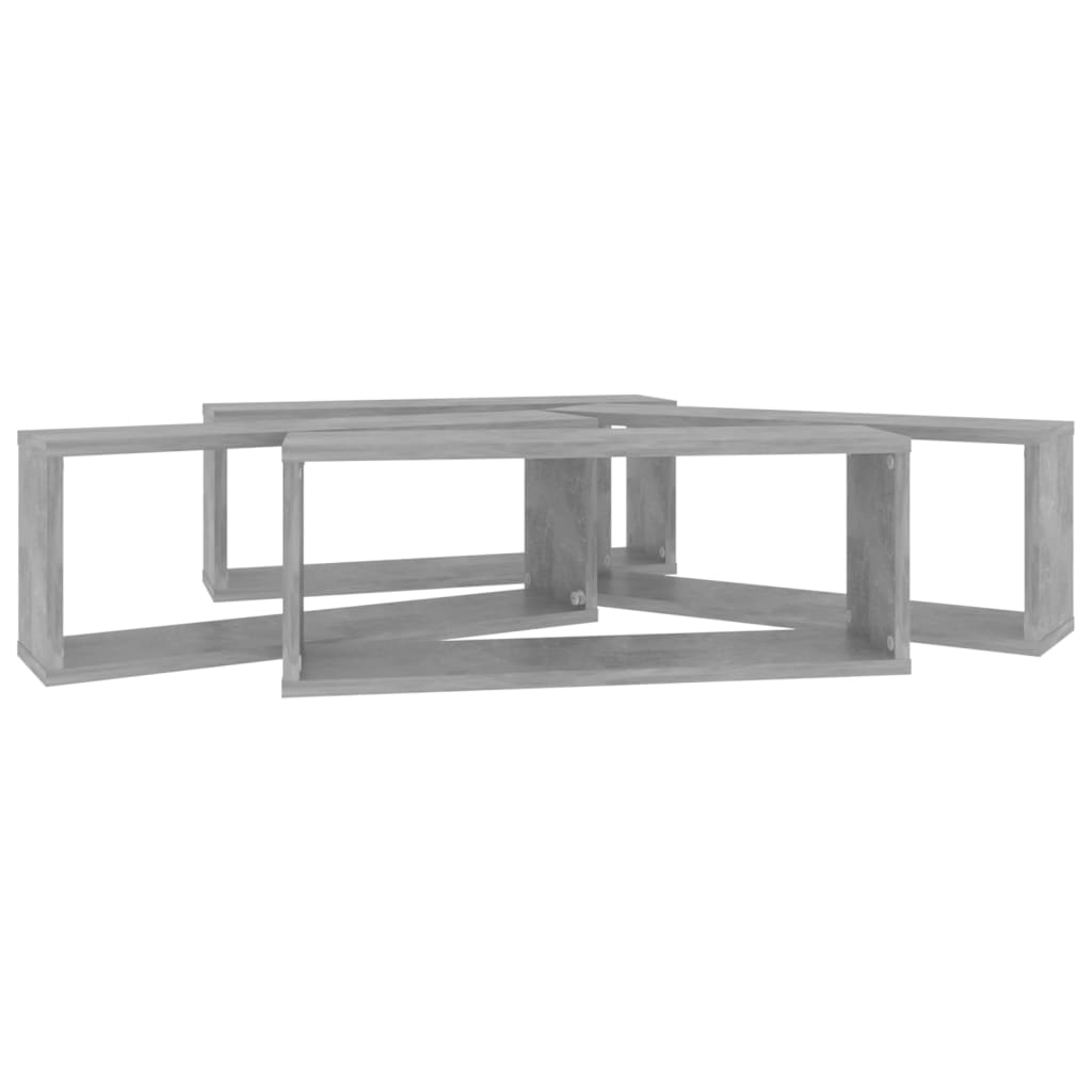 Würfelregale 4 Stk. Betongrau 60x15x23 cm Holzwerkstoff - Pazzar.ch