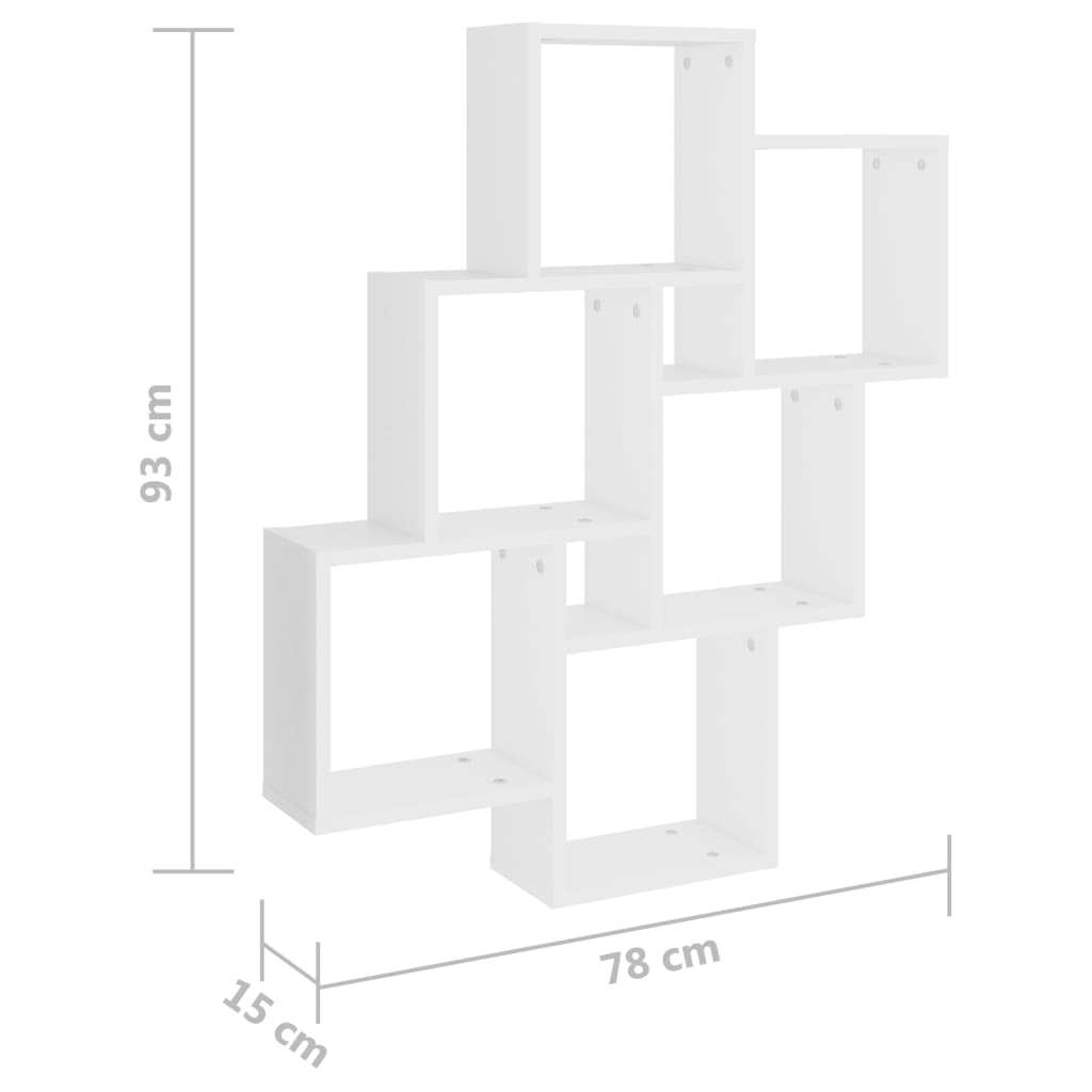 Würfelregal Weiß 78x15x93 cm Holzwerkstoff - Pazzar.ch