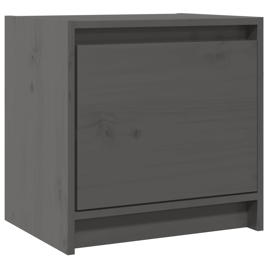 Nachtschrank Grau 40x30,5x40 cm Massivholz Kiefer