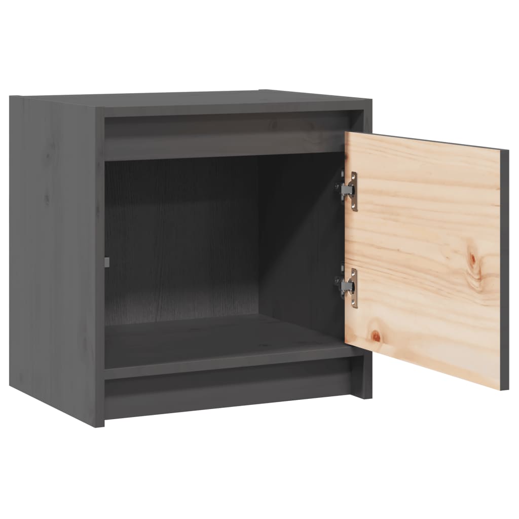 Nachtschrank Grau 40x30,5x40 cm Massivholz Kiefer - Pazzar.ch