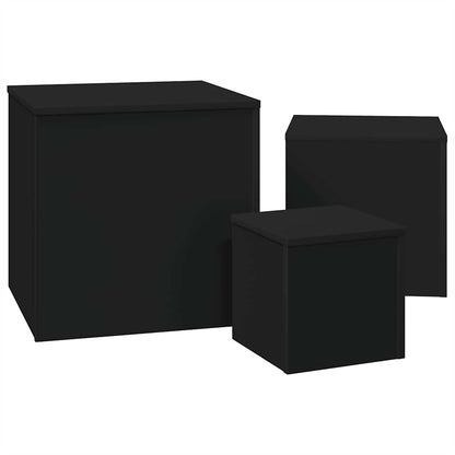Beistelltische 3-tlg. Schwarz Holzwerkstoff