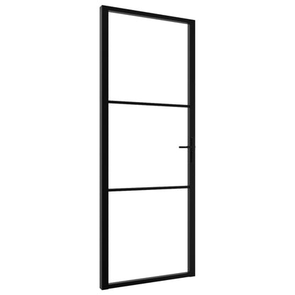 Innentür ESG Glas und Aluminium 76x201,5 cm Schwarz
