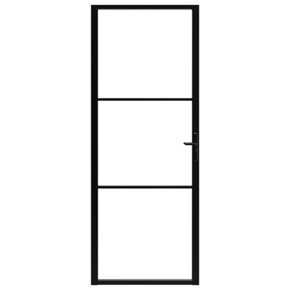 Innentür ESG Glas und Aluminium 76x201,5 cm Schwarz