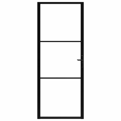 Innentür ESG Glas und Aluminium 83x201,5 cm Schwarz