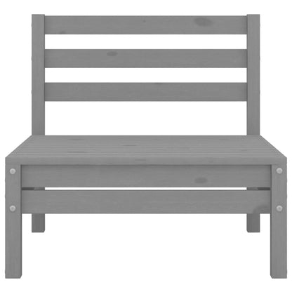 Garten-Mittelsofas 2 Stk. Grau Kiefer Massivholz