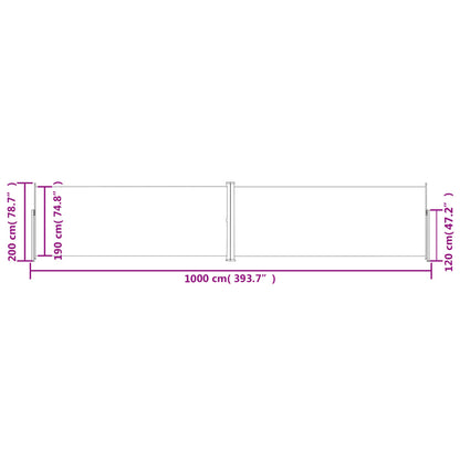 Seitenmarkise Ausziehbar Braun 200x1000 cm - Pazzar.ch