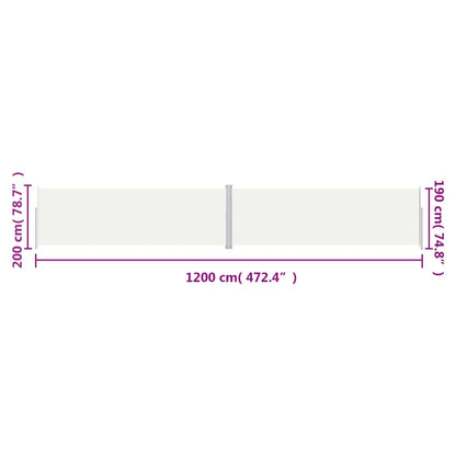 Seitenmarkise Ausziehbar Creme 200x1200 cm - Pazzar.ch