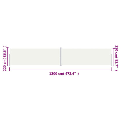 Seitenmarkise Ausziehbar Creme  220x1200 cm - Pazzar.ch