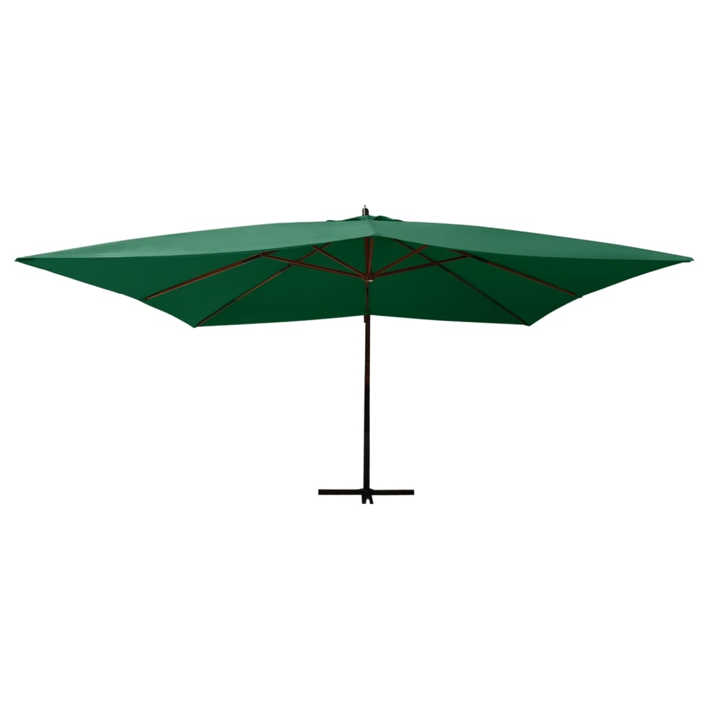 Ampelschirm mit Holzmast 400x300 cm Grün