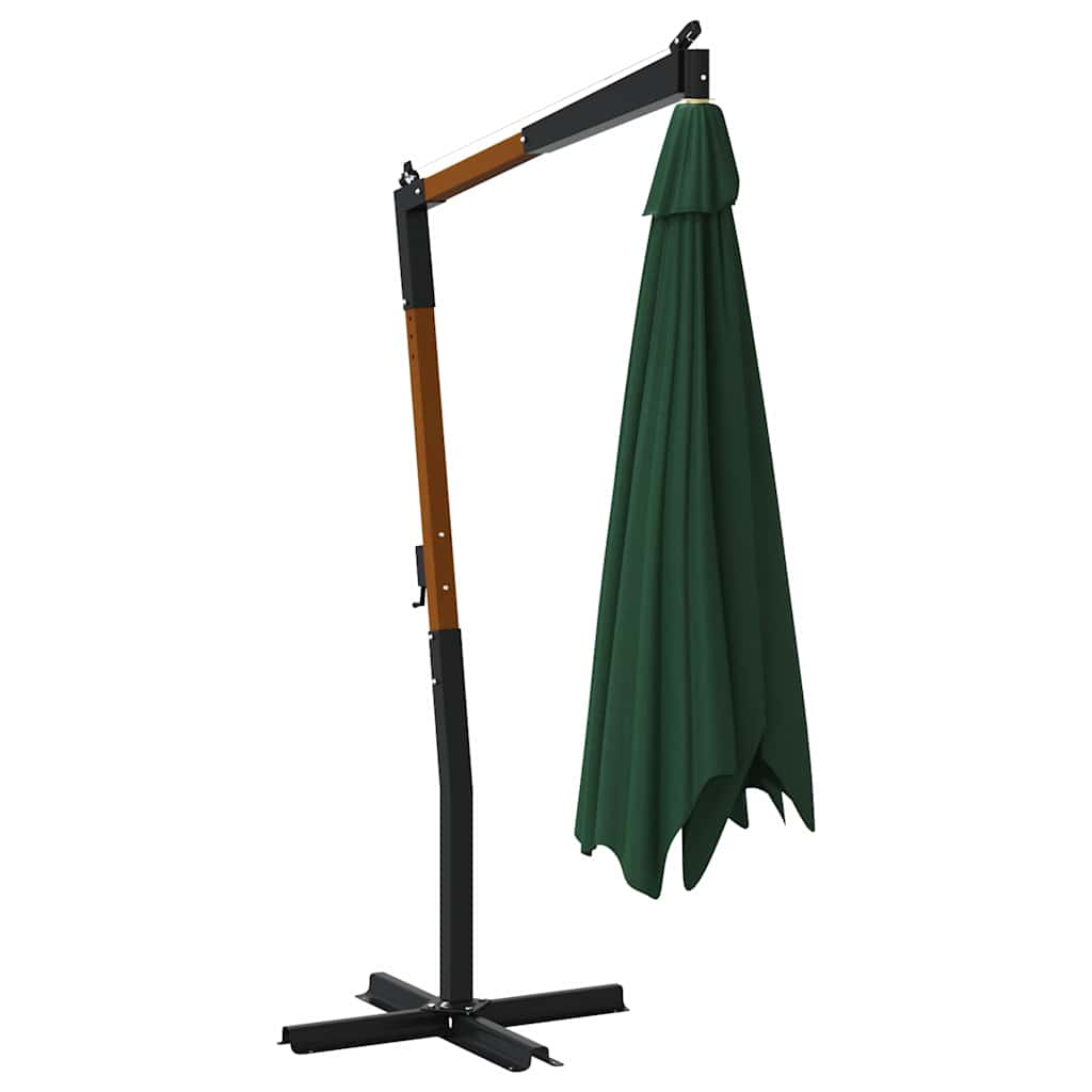 Ampelschirm mit Holzmast 400x300 cm Grün