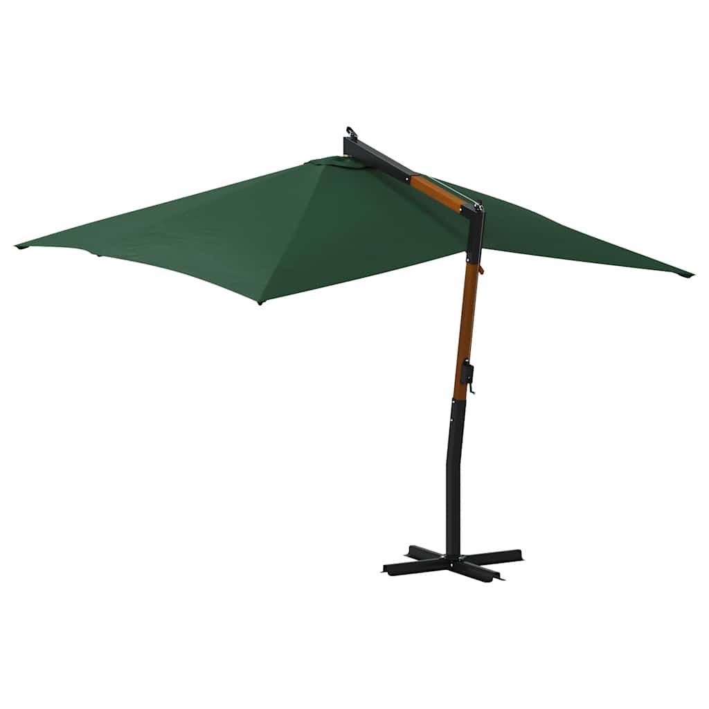 Ampelschirm mit Holzmast 400x300 cm Grün