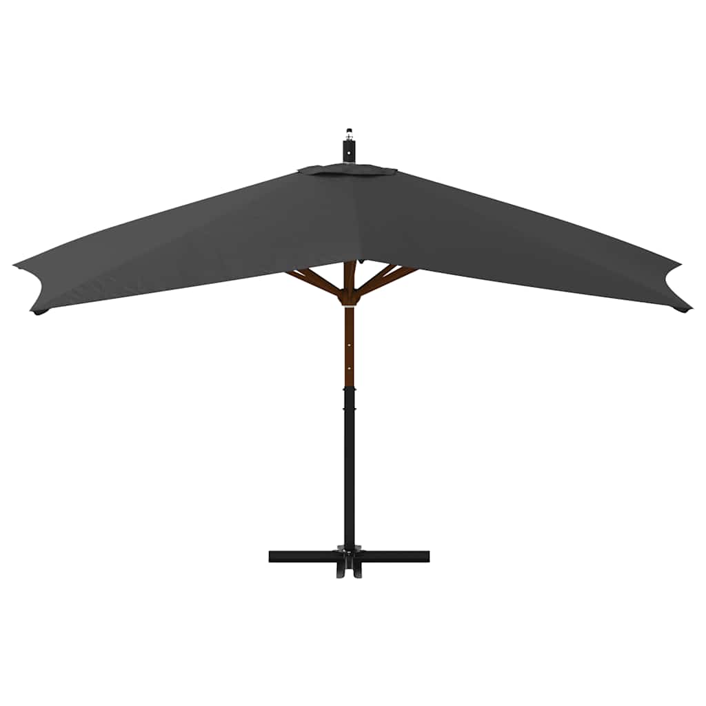 Ampelschirm mit Holz-Mast 400x300 cm Anthrazit