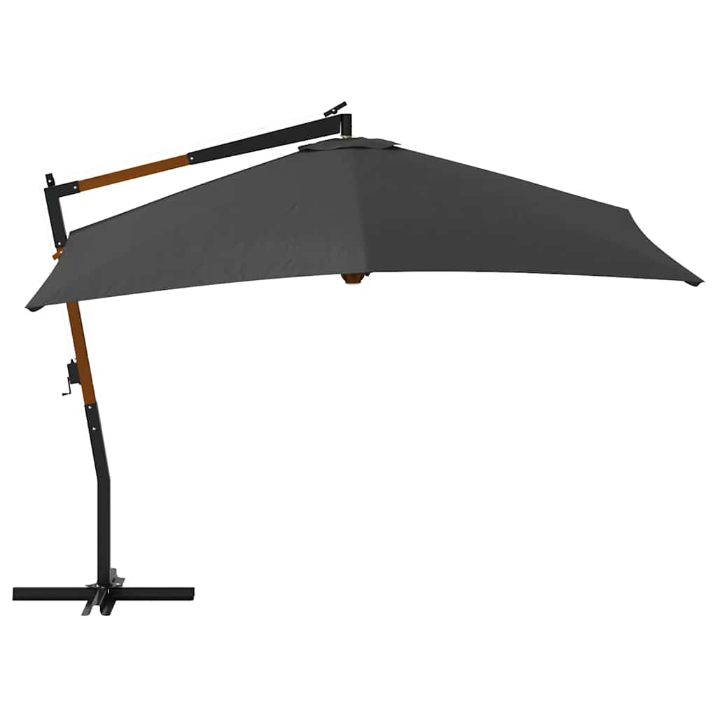 Ampelschirm mit Holz-Mast 400x300 cm Anthrazit