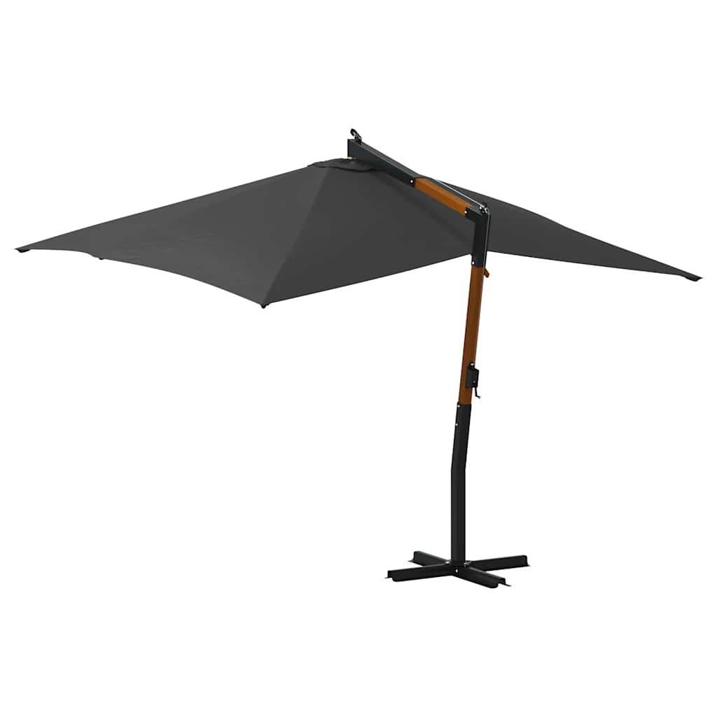 Ampelschirm mit Holz-Mast 400x300 cm Anthrazit