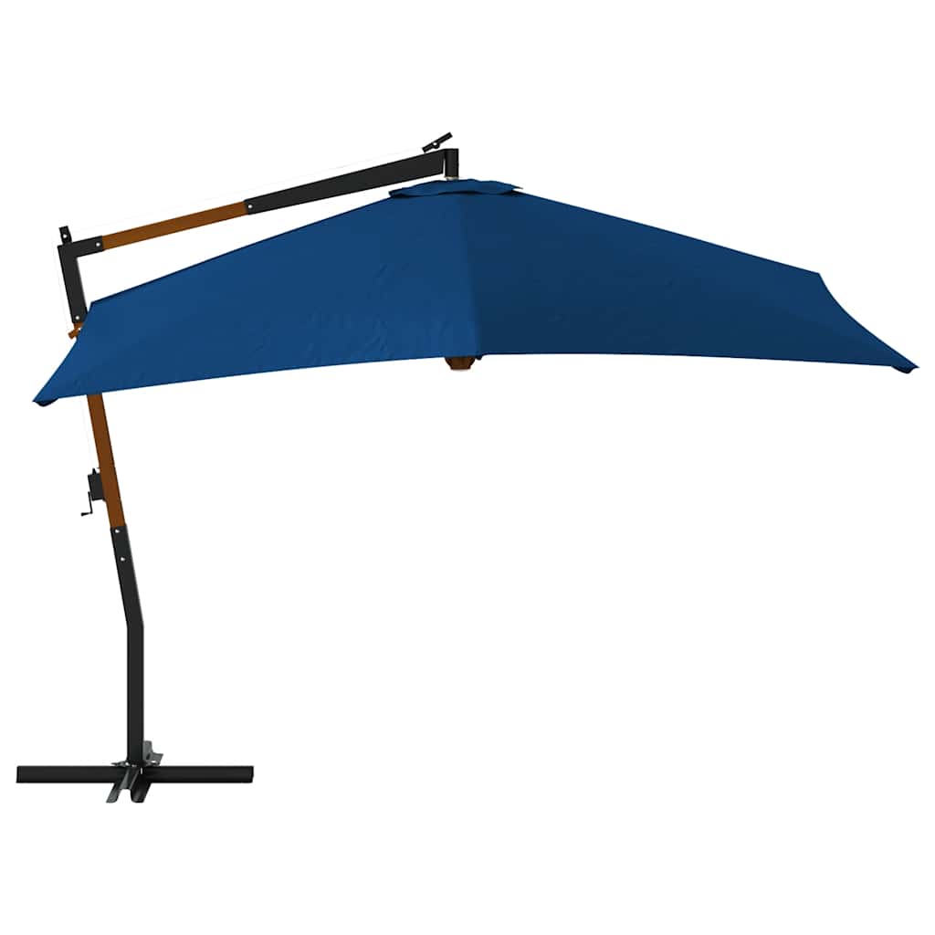 Ampelschirm mit Holzmast 400x300 cm Azurblau