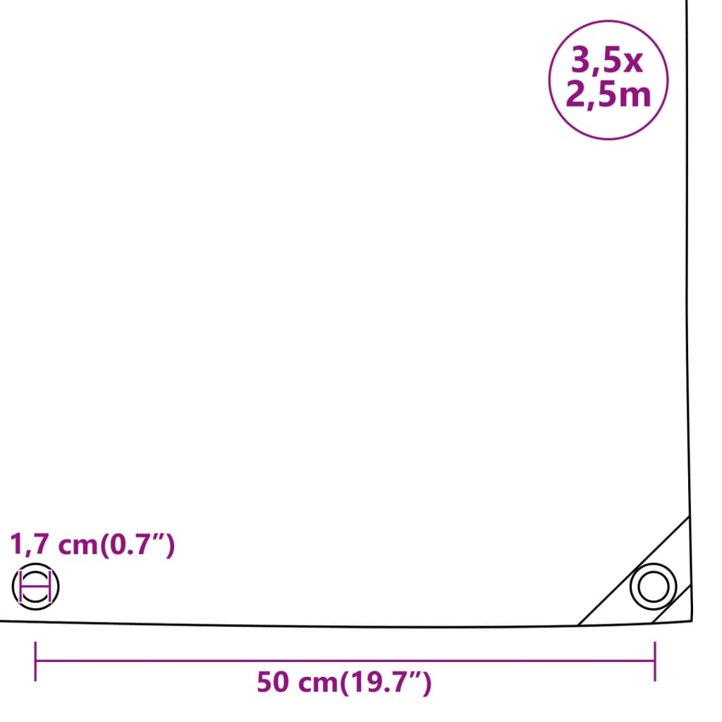 Abdeckplane 650 g/m² 3,5x2,5 m Schwarz - Pazzar.ch