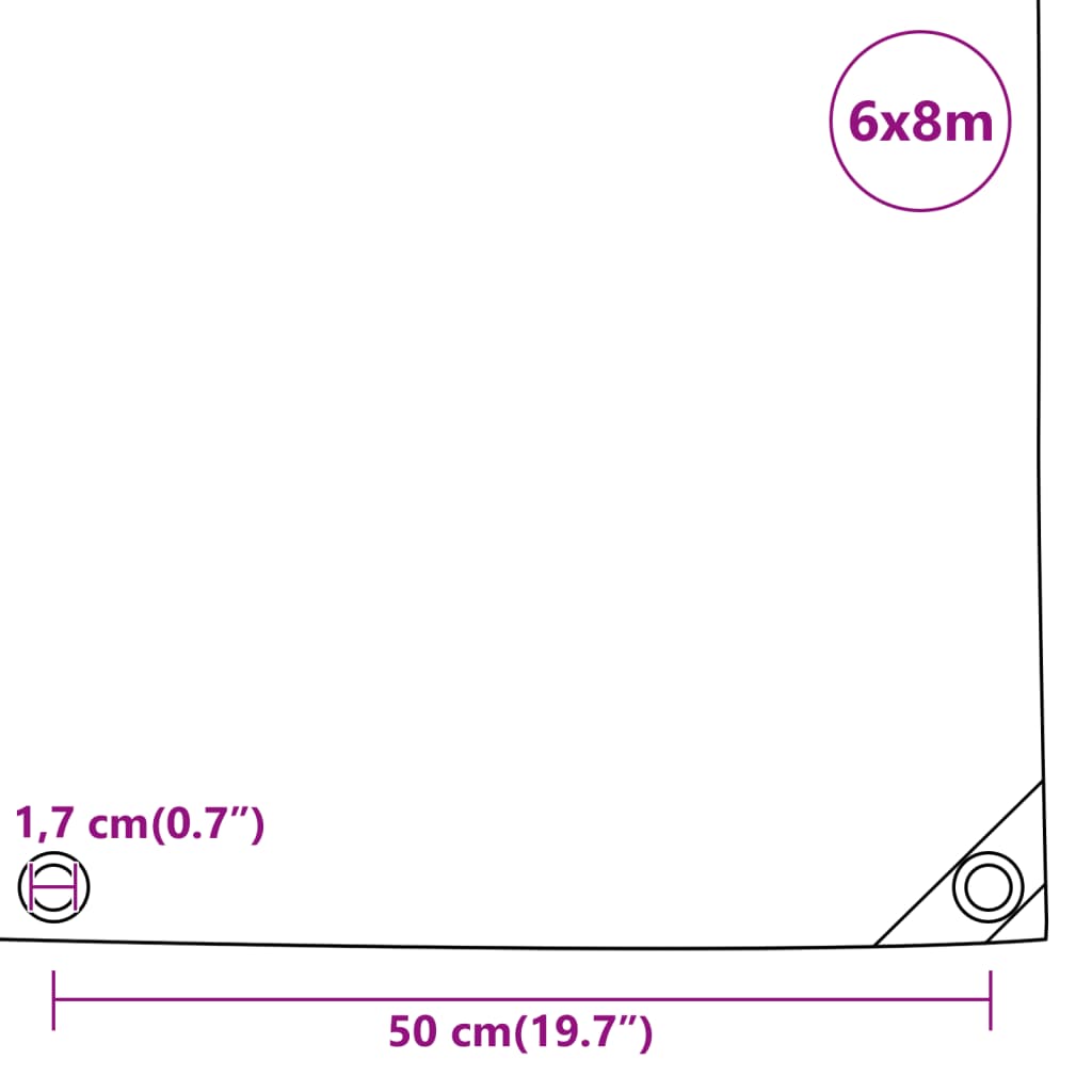 Abdeckplane 650 g/m² 6x8 m - Pazzar.ch