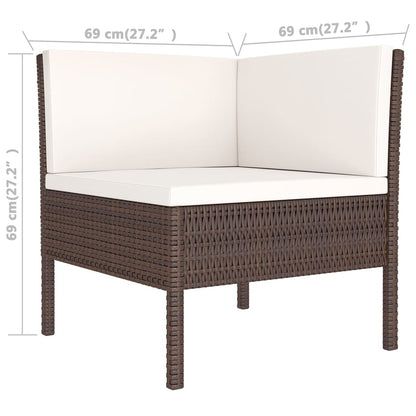 10-tlg. Garten-Lounge-Set mit Auflagen Poly Rattan Braun - Pazzar.ch