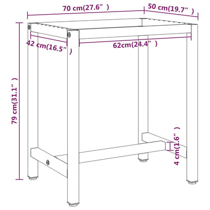 Werkbankgestell Mattschwarz und Mattrot 70x50x79 cm Metall - Pazzar.ch